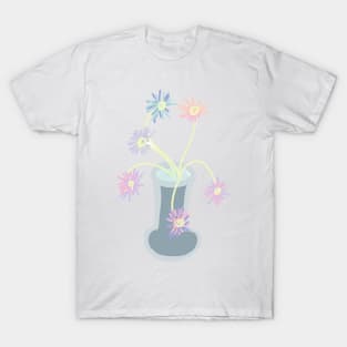 STARRY FLOWERS IN GREY VASE T-Shirt